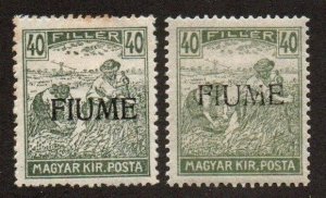 Fiume 12a Mint hinged  (Font & Shade diff.)