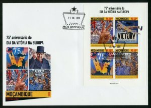 MOZAMBIQUE 2020 75th ANNIVERSARY OF VE DAY SHEET FDC