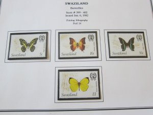 Swaziland 1982 Sc 399-402 Butterfly set MNH
