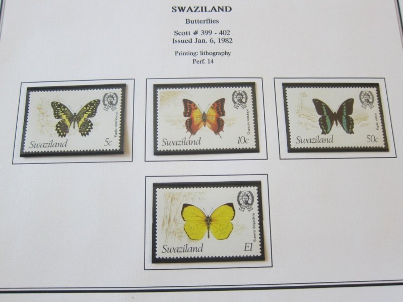 Swaziland 1982 Sc 399-402 Butterfly set MNH