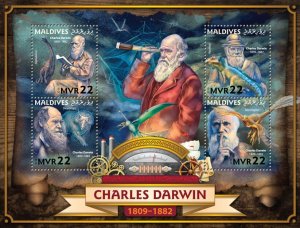MALDIVES - 2016 - Charles Darwin - Perf 4v Sheet - Mint Never Hinged