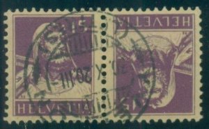 SWITZERLAND #172c, 15ore William Tell, Tete-beche pair, used, VF, Scott $215.00+