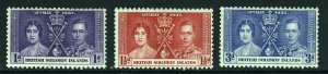 SOLOMON ISLANDS King George VI 1937 The Coronation Set SG 57 to SG 59 MINT 