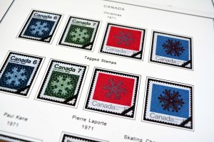 COLOR PRINTED CANADA 1953-1973 STAMP ALBUM PAGES (32 illustrated pages)