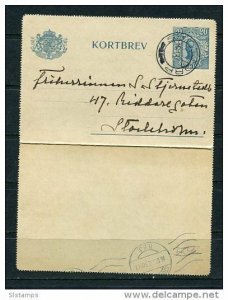 Sweden 1920 Postal Letter Card Scottorp- Stockholm