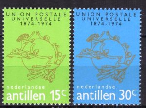 Netherlands Antilles 1974 100 Years of UPU Universal Postal Union set of 2 MNH