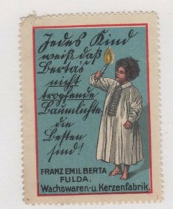 Germany - Fulda Wax & Candle Factory Advertising Stamp - Child with Lit Candle