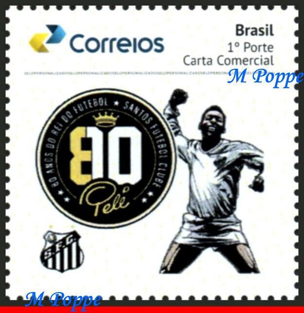 20-51 BRAZIL 2020 80th BIRTHDAY OF PELE, SOCCER FOOTBALL SANTOS FAMOUS CLUB MNH