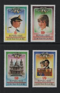 Central African Republic #457-460  MNH 1981  royal wedding