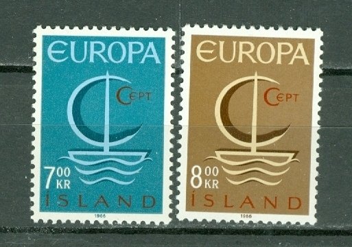 ICELAND 1966 EUROPA #384-385 SET MNH...$4.50