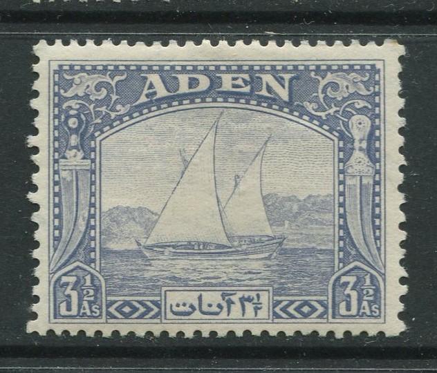 ADEN - Scott 7 - Dhow Issue - 1937- MH - Single 3.1/2a Stamp