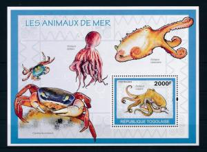 [27157] Togo 2010 Marine Life Octopus MNH Sheet