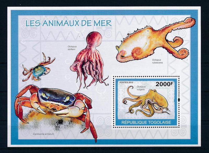 [27157] Togo 2010 Marine Life Octopus MNH Sheet