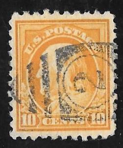 472 10 cent SUPERB FANCY Franklin Or Yellow Stamp used EGRADED XF-SUPERB 96 XXF