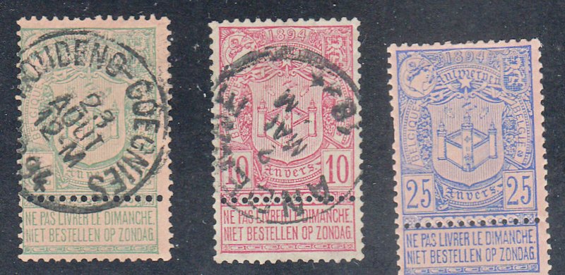 Belgium - 1894 - SC 76-78 - Used/LH - Complete set - 78 LH
