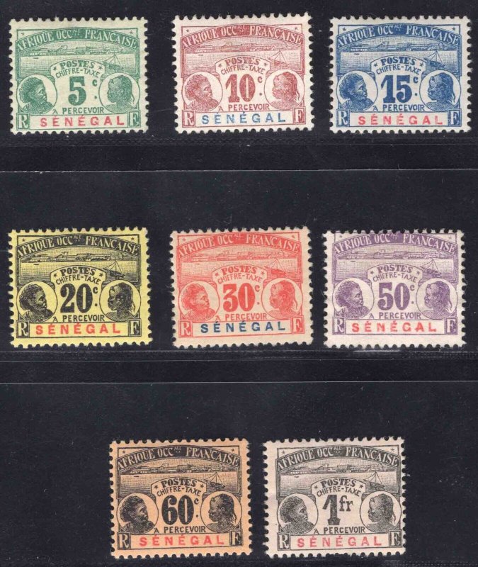 MOMEN: FRENCH COLONIES SENEGAL SC #J4-J11 MINT OG H LOT #66119