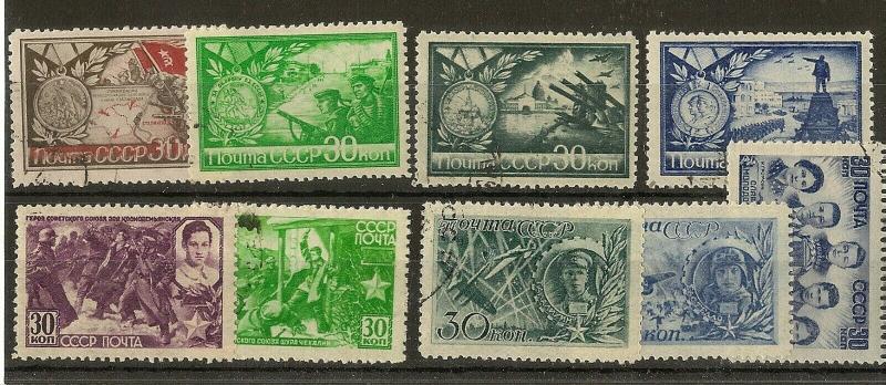 Russia 1942-44 Fine Used Selection (9v)