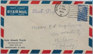 59174 - INDIA - POSTAL HISTORY: COVER to ITALY - 1952-