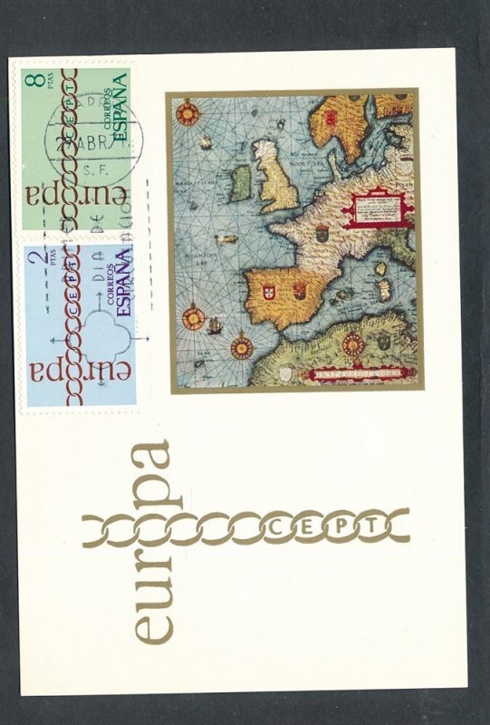 D456220 Spain Maximum Card Europa CEPT 1971 Chain of O's