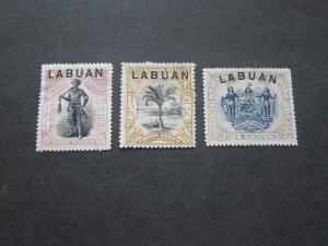 Labuan 1897 Sc 72,75,82 MH