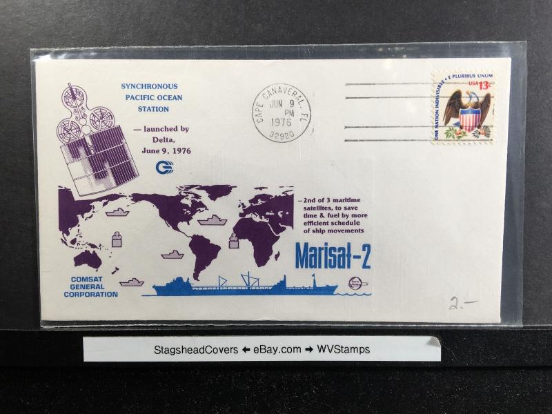 US Space Cover 9 Jun 1976 Cape Canaveral FL Cx Marisal-2 PacificOcean tation