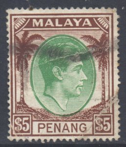 Malaya Penang Scott 22 - SG22, 1949 George VI $5 used