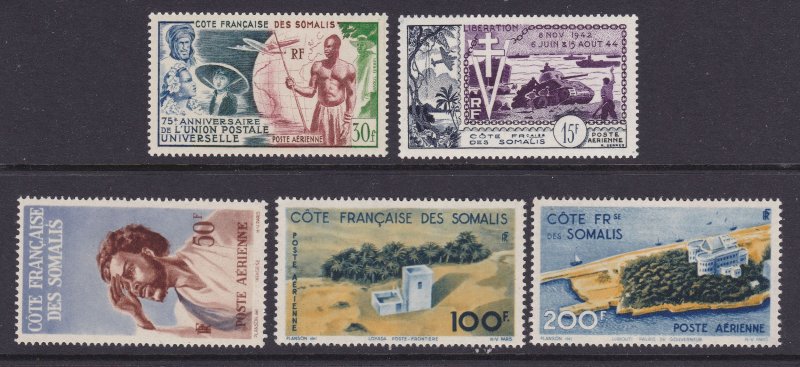 Somali Coast Scott C15-C19,  1947-54 Air Mails VF MNH Scott $47.