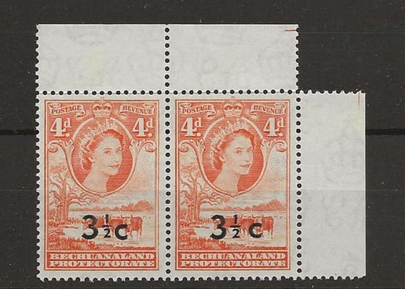 Bechuanaland 1961 surch narrow & wide settings sg.161, 161b MNH (hinged in mar,n 
