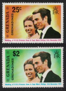 Grenadines Royal Wedding Princess Anne 2v 1973 MNH SG#1-2