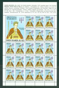 Sweden. Skaane. 1973/76. Christmas Sheet. MNH. Overprint. Queen Margrete I.