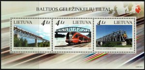 Lithuania #986 Mini-Sheet MNH - Railway Bridges (2012)