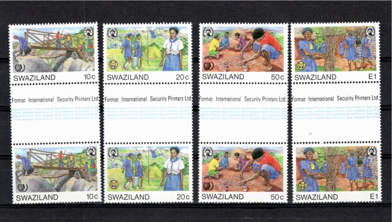 Swaziland 1985 MNH Sc 485-8 gutter pairs-1