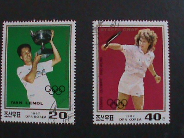 ​KOREA-1987 TENNIS OLYMPIC PRICE WINNERS CTO-- VF WE SHIP TO WORLD WIDE