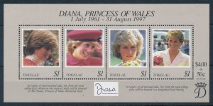 [112098] Tokelau 1998 Royalty Princess of Wales Lady Diana Souvenir sheet MNH