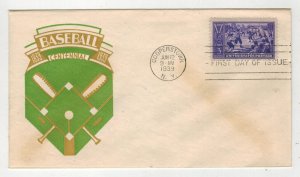 1939 BASEBALL CENTENNIAL 855-82 STAEHLE BASEBALL DIAMOND CACHET