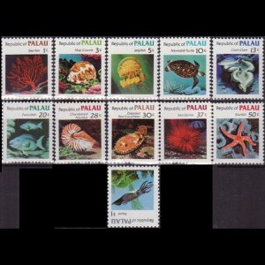 PALAU 1983 - Scott# 9-19 Marine Life 1c-$1 NH