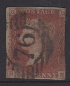 Great Britain 1841 QV 1d Red Brown Sc#3 Imperf Used BE