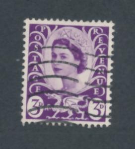 GB Wales & Monmouthshire 1967 Scott 7 used - 3p, QE II