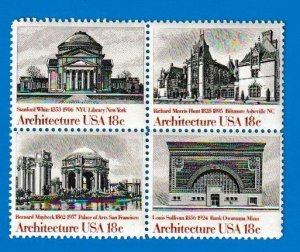 US SCOTT#1928-31 1981 18c AMERICAN ARCHITECTURE BLOCK OF [4] MNH
