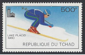 Chad #386 MNH single, 13th Winter Olympics Lake Placid, issued 1979