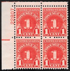 US Scott J80 Plate Block of 4 Mint NH OG