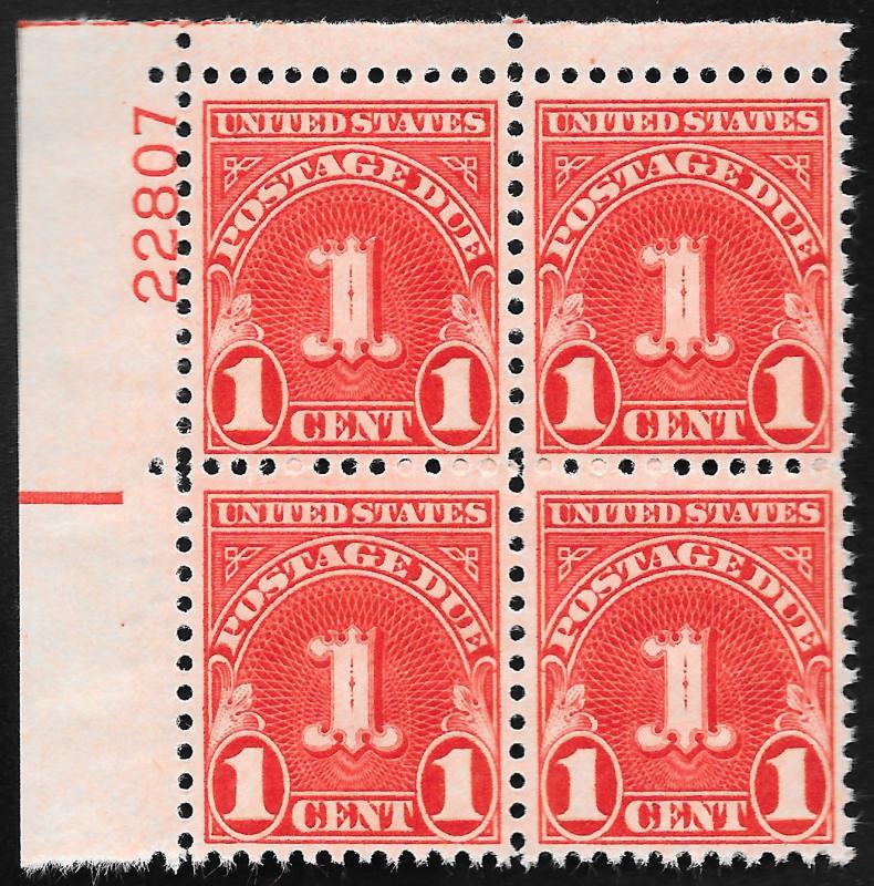 US Scott J80 Plate Block of 4 Mint NH OG