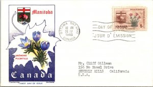 Canada 1963 FDC - Manitoba, Anemone Pulsatille - Ottawa, Ont - 5c Stamp - J3881