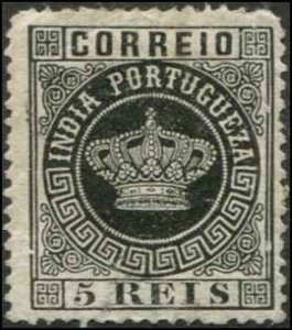 Portuguese India SC# 56b Portuguese Crown perf 13-1/2 Medium paper MNG SCV $8.00