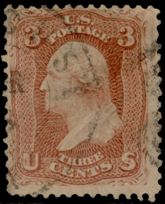 USA SCOTT 65, 3c rose, FINE USED. 