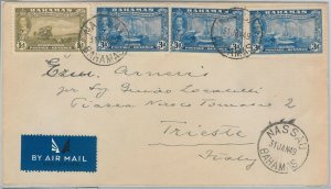 56286  - BAHAMAS -  POSTAL HISTORY: 10 p rate on COVER to Trieste ITALY 1947