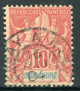 Indochina 1900 French Colony 10¢ Red Peace & Commerce Scott #9 VFU K110 ⭐⭐⭐