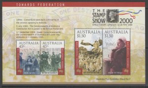 AUSTRALIA SGMS1981 2000 CENTENARY OF AUSTRALIA CONSTITUTION O/P LONDON MNH