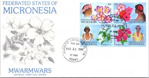 Micronesia, Worldwide First Day Cover, Flowers