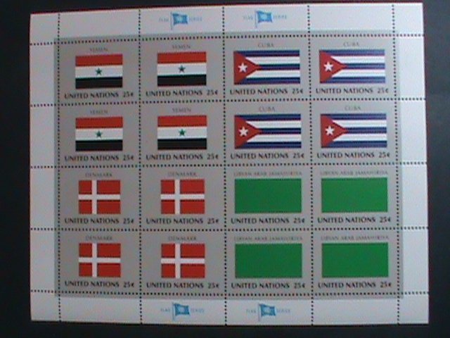 ​UNITED NATION-1988 SC#532-535 U. N. FLAGS SERIES MNH FULL SHEET- VERY FINE